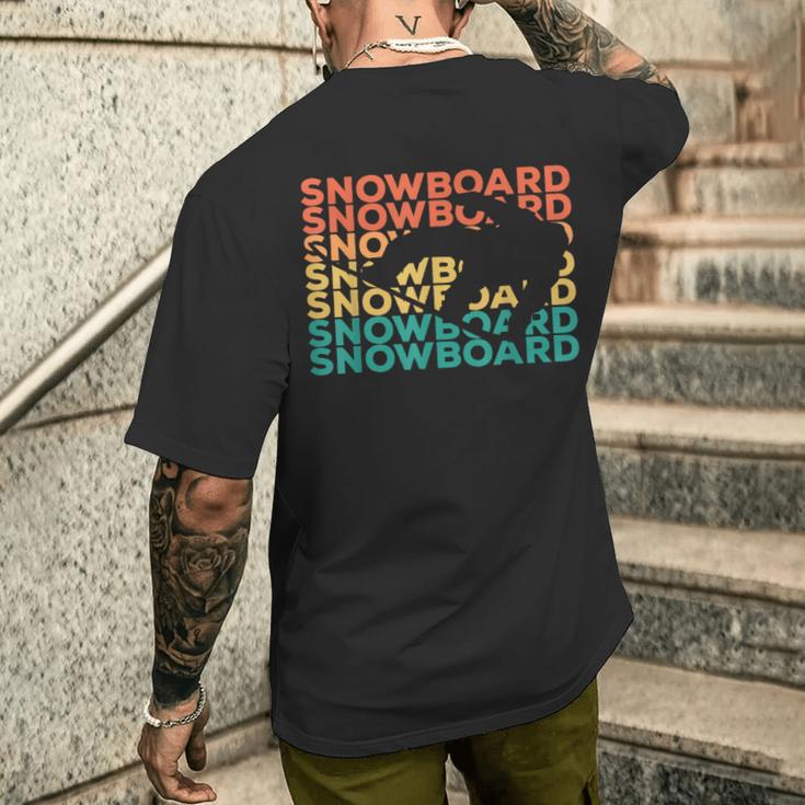 Retrointage Snowboard For Snowboarder T-Shirt mit Rückendruck Geschenke für Ihn