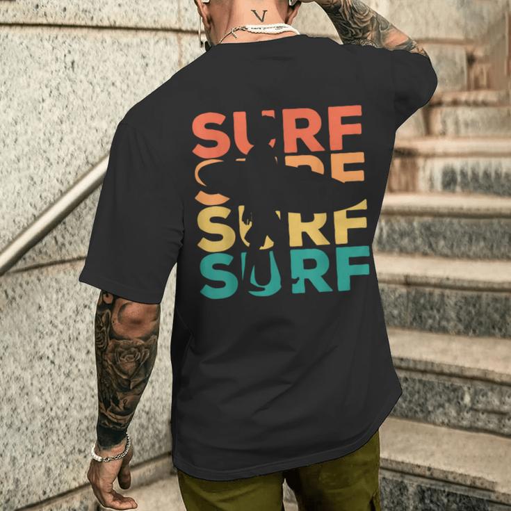 Retrointage Surfing For Surfer And Wave Rider T-Shirt mit Rückendruck Geschenke für Ihn