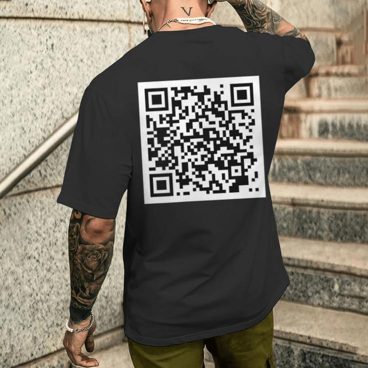 Rick Roll Qr T-Shirt mit Rückendruck Geschenke für Ihn