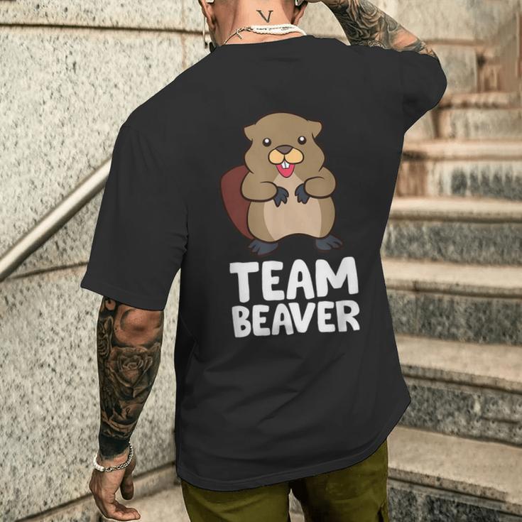 Rodent Team Beaver Team Beaver Love Flannelette T-Shirt mit Rückendruck Geschenke für Ihn