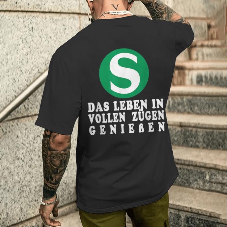 S-Bahn Das Leben Inoll Zügen German T-Shirt mit Rückendruck Geschenke für Ihn