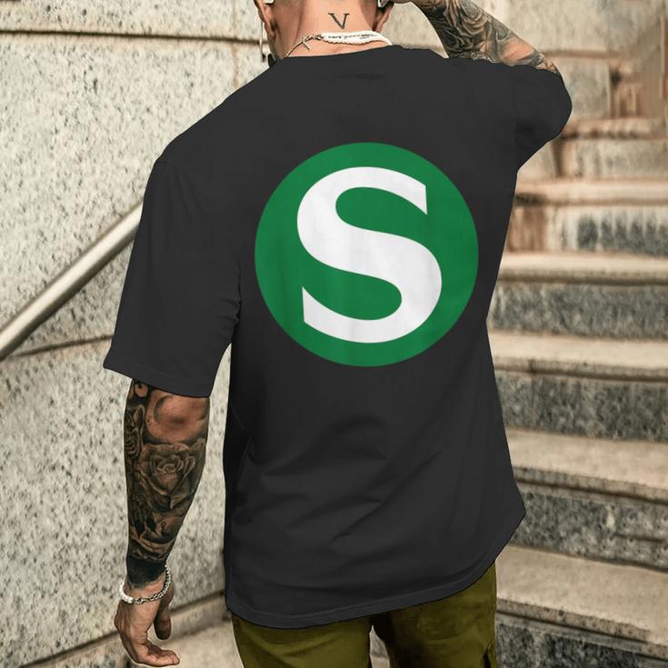 S Linie Zug T-Shirt mit Rückendruck Geschenke für Ihn