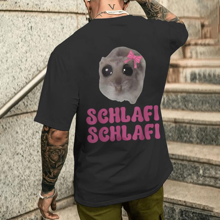 Sad Hamster Schlafi Schlafi T-Shirt mit Rückendruck Geschenke für Ihn