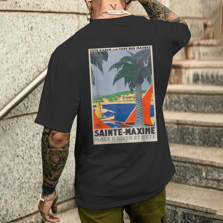 Sainte Maxime France Travel T-Shirt mit Rückendruck Geschenke für Ihn