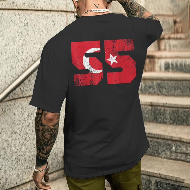 Samsun 55 Memleket Turkey Flag Idea T-Shirt mit Rückendruck Geschenke für Ihn