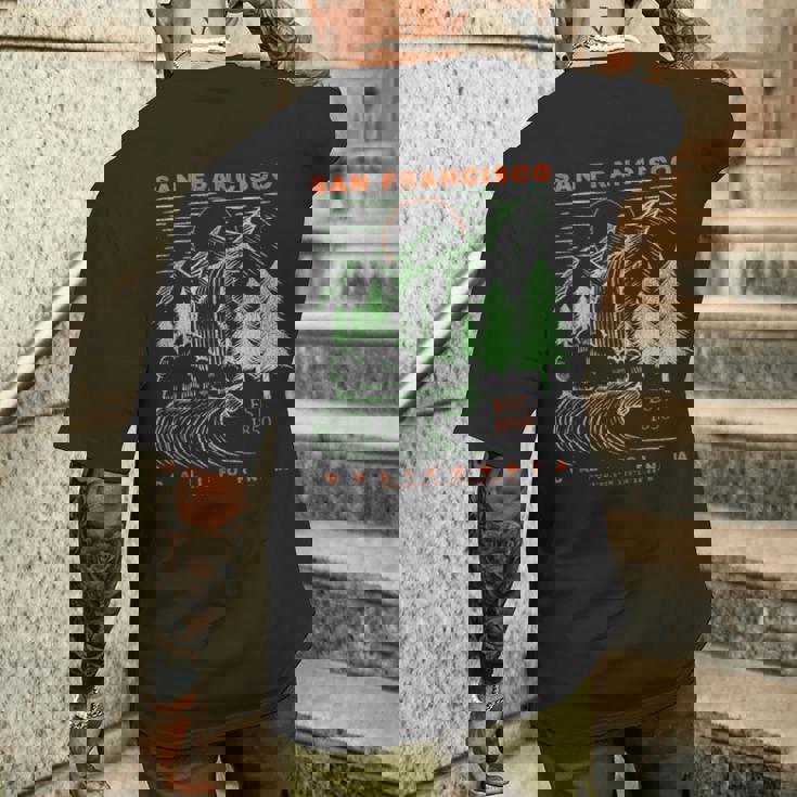 San Francisco California Cool Souvenir Rústico San Francisco Camiseta Hombre Estampado Espalda Regalos para él