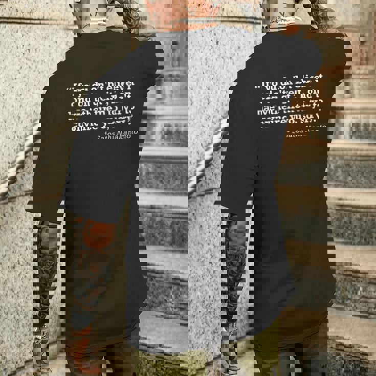 Satoshi Nakamoto Bitcoin Citazione T-shirt da uomo con stampa posteriore Regalos para él