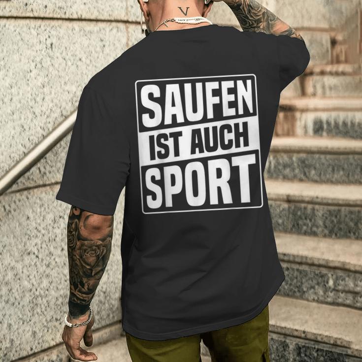 Saufen Ist Auch Sport T-Shirt mit Rückendruck Geschenke für Ihn