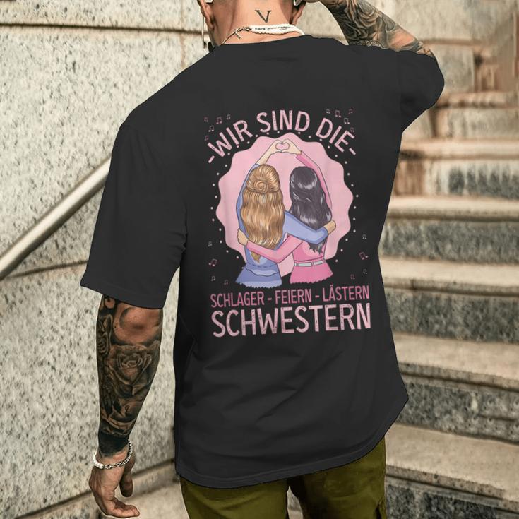 Schlager Feiern Lästern Schlageroutfit Party S T-Shirt mit Rückendruck Geschenke für Ihn