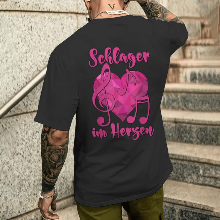 Schlager Schlager Im Herz T-Shirt mit Rückendruck Geschenke für Ihn