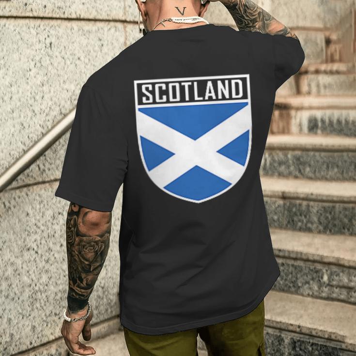 Scotland Flag Scottish Flag Football Fan T-Shirt mit Rückendruck Geschenke für Ihn