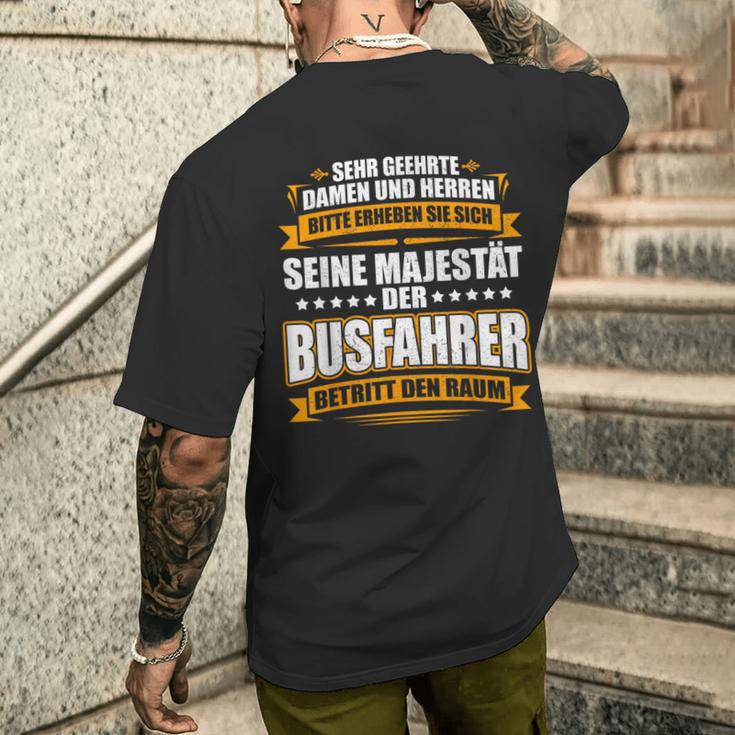 With Seine Majestät Der Busfahrer Cool Print T-Shirt mit Rückendruck Geschenke für Ihn