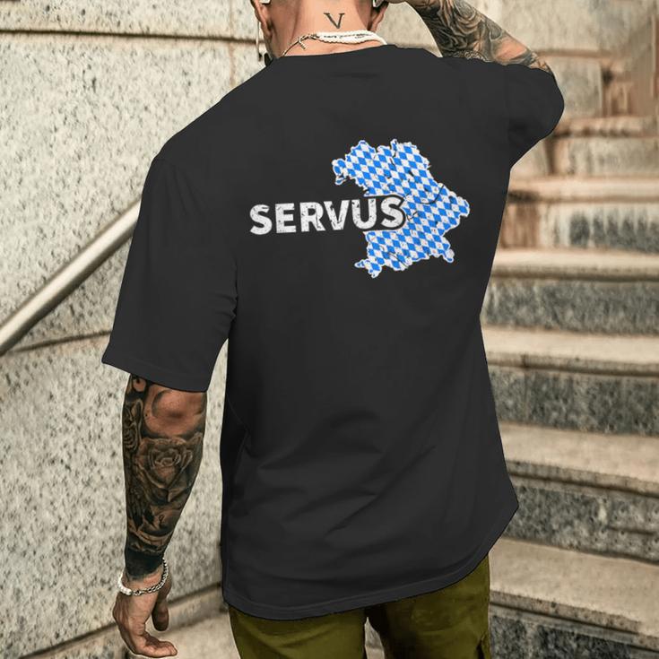 Servus Bayern Bavarian Slogan T-Shirt mit Rückendruck Geschenke für Ihn