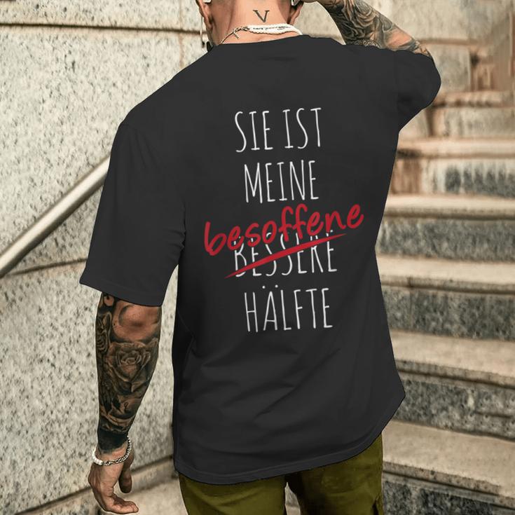 Sie Ist Meine Besoffene Half German Langu T-Shirt mit Rückendruck Geschenke für Ihn