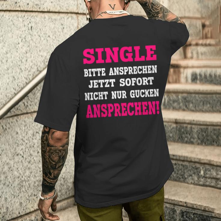 Single Please Atten T-Shirt mit Rückendruck Geschenke für Ihn