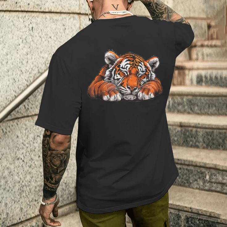 Sleeping Tiger I Tiger Children's T-Shirt mit Rückendruck Geschenke für Ihn