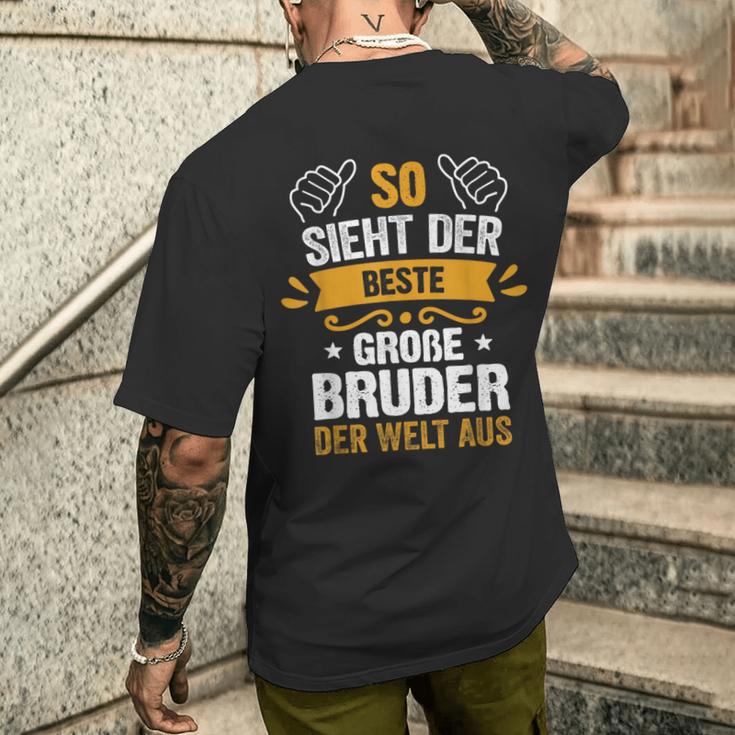 So Sieht Der Beste Große Bruder Der Welt German T-Shirt mit Rückendruck Geschenke für Ihn