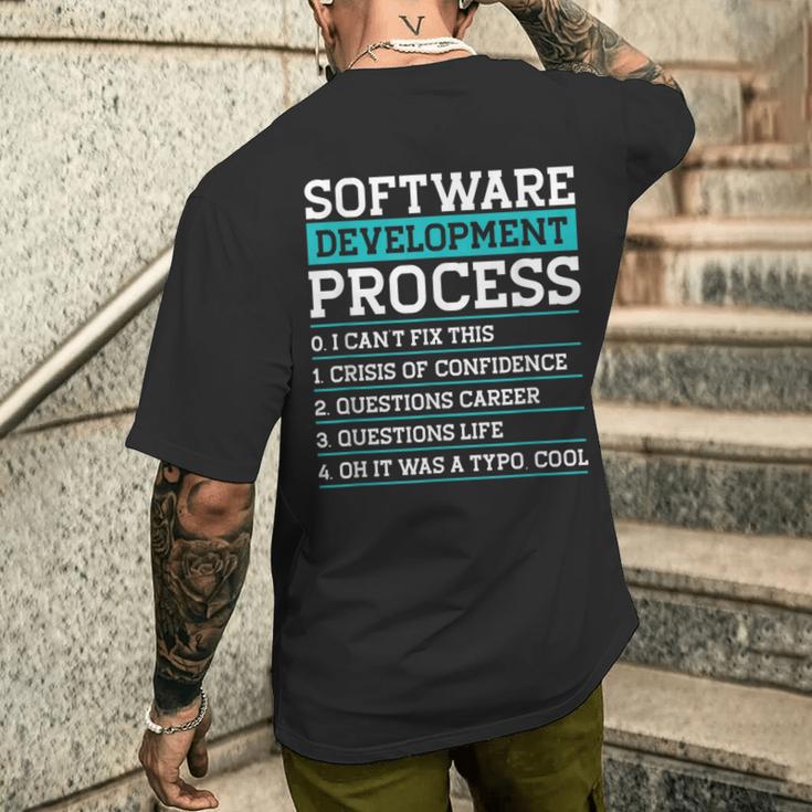 Software Development Process Programmer Coder Humor Men's T-shirt Back ...