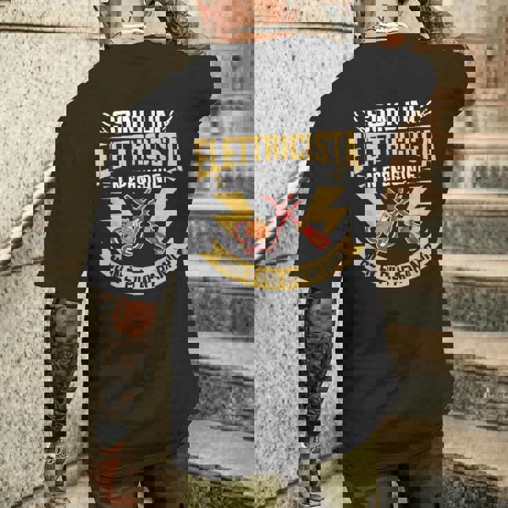 Sono Un Elettricista In Pensione Non È Più Affar Mio T-shirt da uomo con stampa posteriore Regalos para él