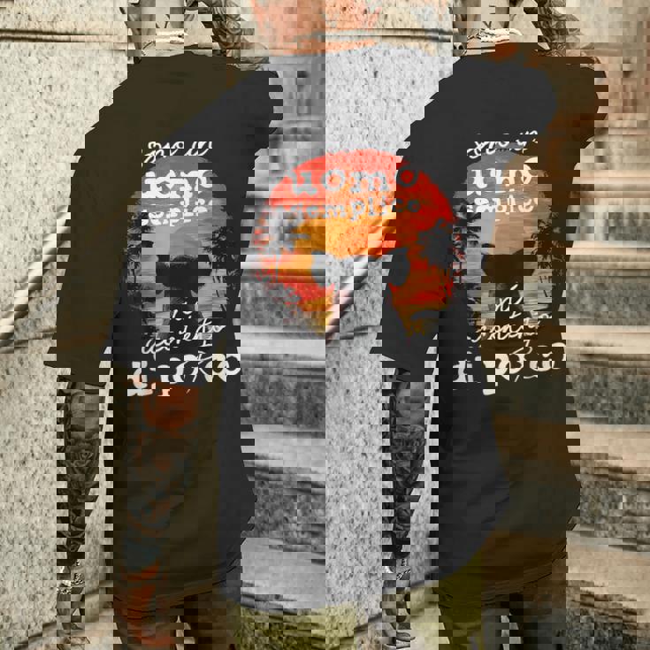 Sono Un Uomo Semplice Mi Accontento Di Porco T-shirt da uomo con stampa posteriore Regalos para él