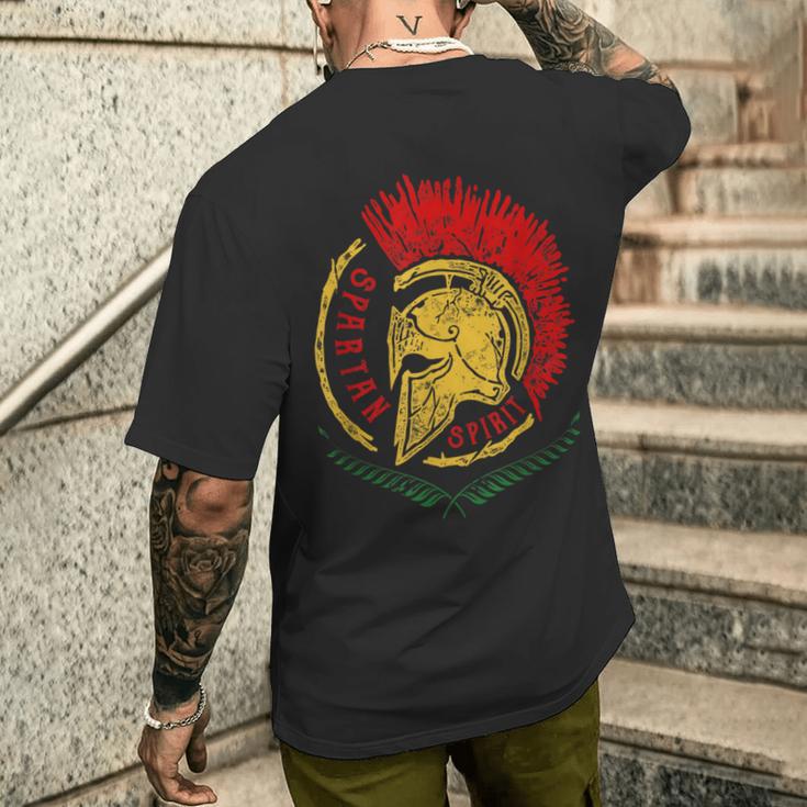 Spartan Helmet Sparta Warrior Antique Retro Spirit S T-Shirt mit Rückendruck Geschenke für Ihn