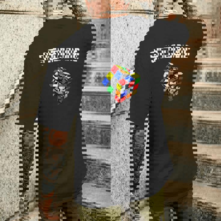 Speedcubing Rubik Rubix Rubics Cube Speedsolving Speedcubing T-shirt da uomo con stampa posteriore Regalos para él