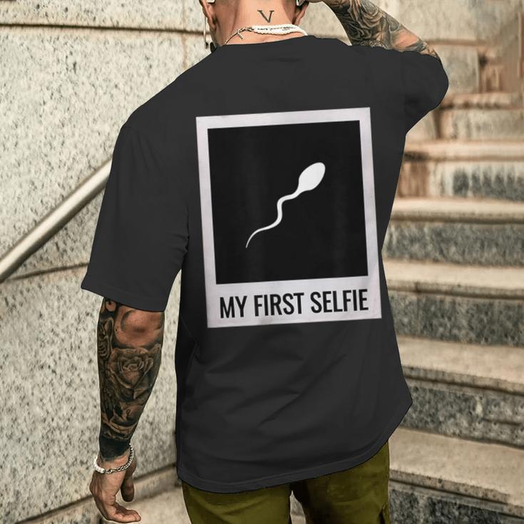 Sperm My First Selfie Bild Foto Lustiges T-Shirt mit Rückendruck Geschenke für Ihn