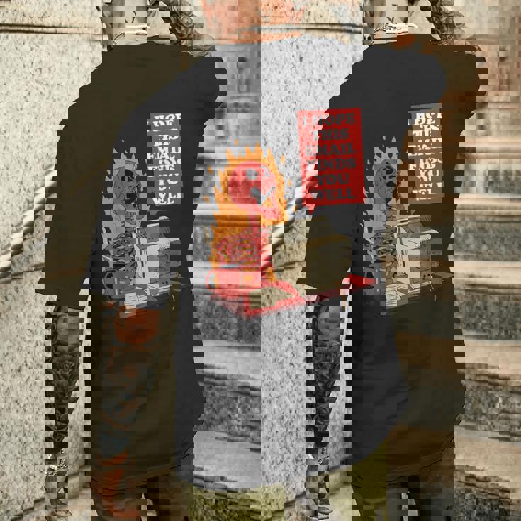 Spero Che Questa E-Mail Ti Trovi Un Lavoro Scheletro Gotico Divertente T-shirt da uomo con stampa posteriore Regalos para él
