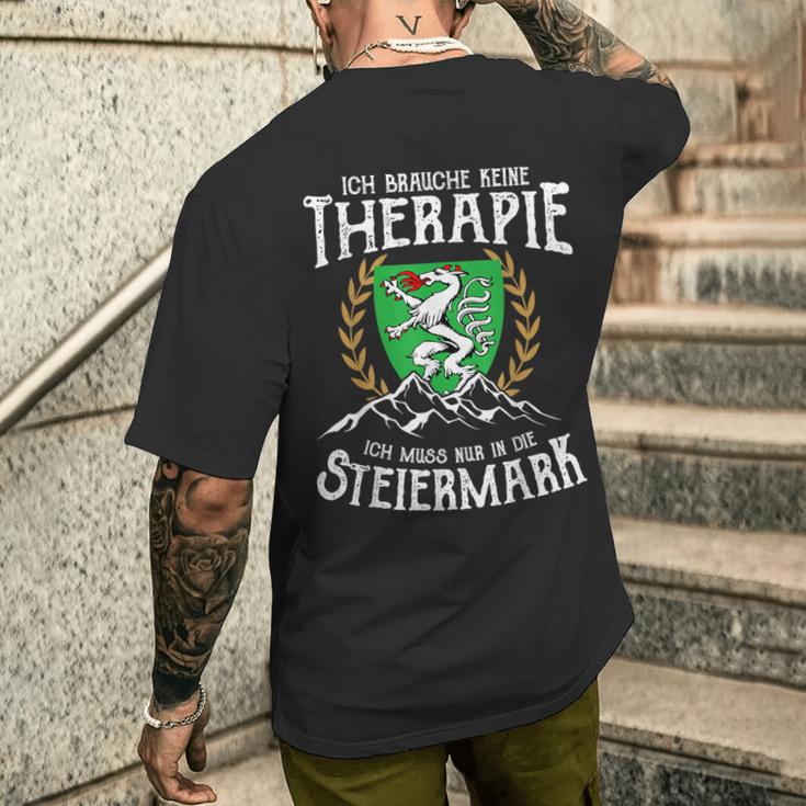 Steiermark Wappen Keine Therapie Steirer Austria T-Shirt mit Rückendruck Geschenke für Ihn