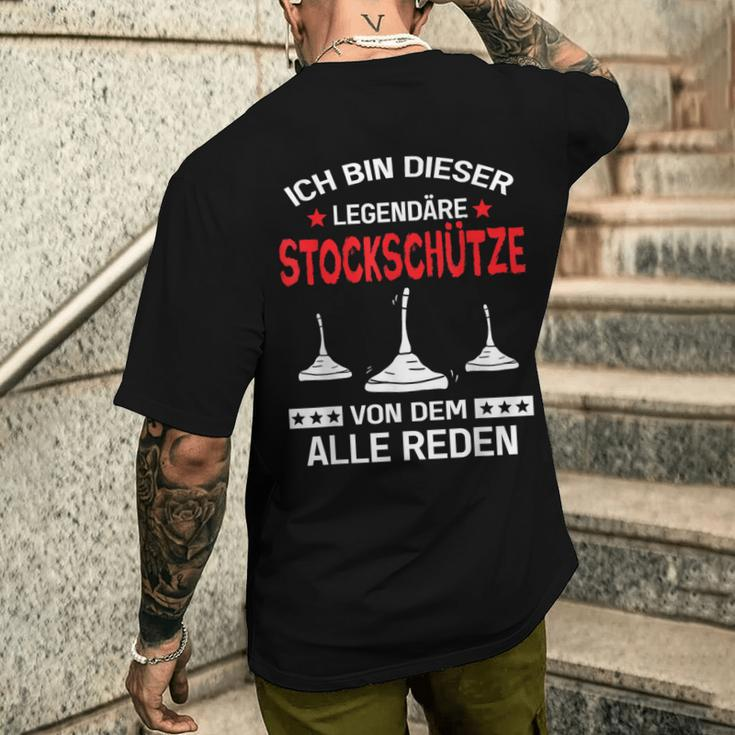 Stocksport Curling Sport T-Shirt mit Rückendruck Geschenke für Ihn