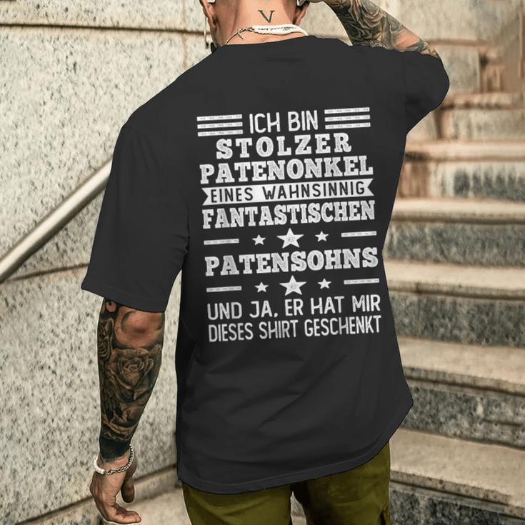 Stolzer Patenonkel Eines Fantastischen Patensohns For Godparent T-Shirt mit Rückendruck Geschenke für Ihn