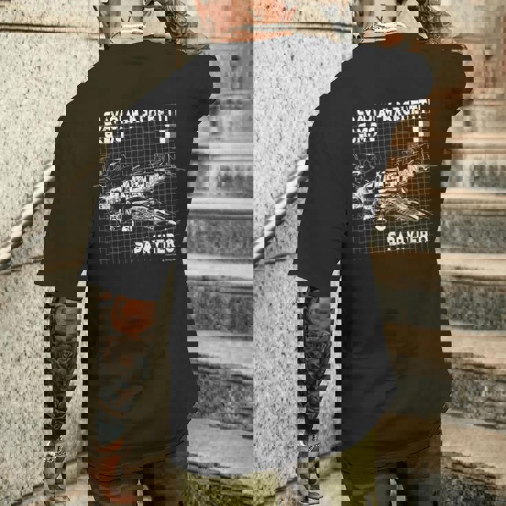 Storia Della Guerra Savoia Marchetti Sm 79 Sparviero Blueprint T-shirt da uomo con stampa posteriore Regalos para él