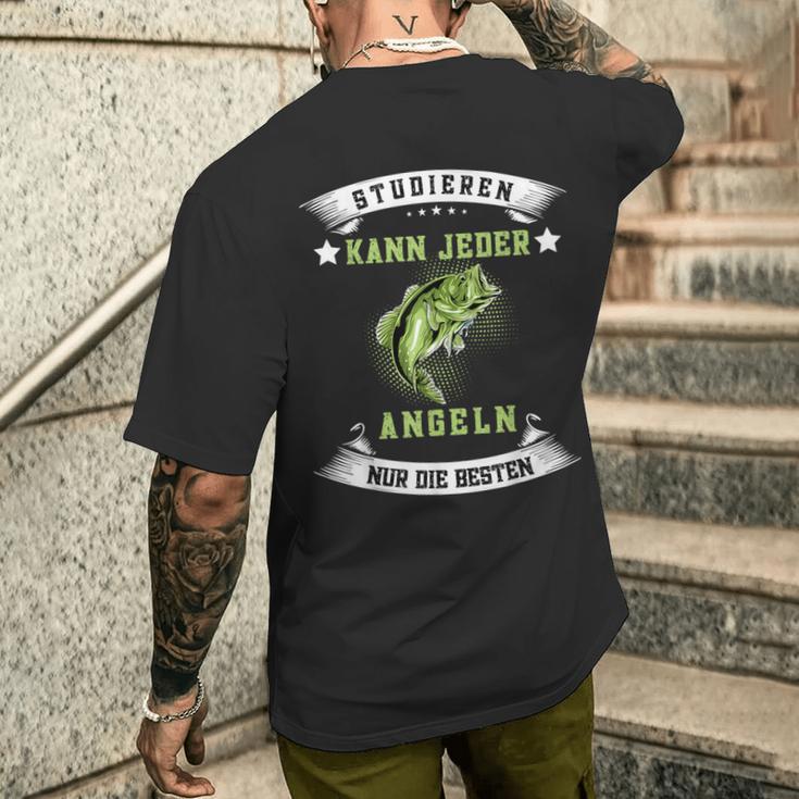 Studierenkann Jeder Angel Nur Die Besten Angler T-Shirt mit Rückendruck Geschenke für Ihn