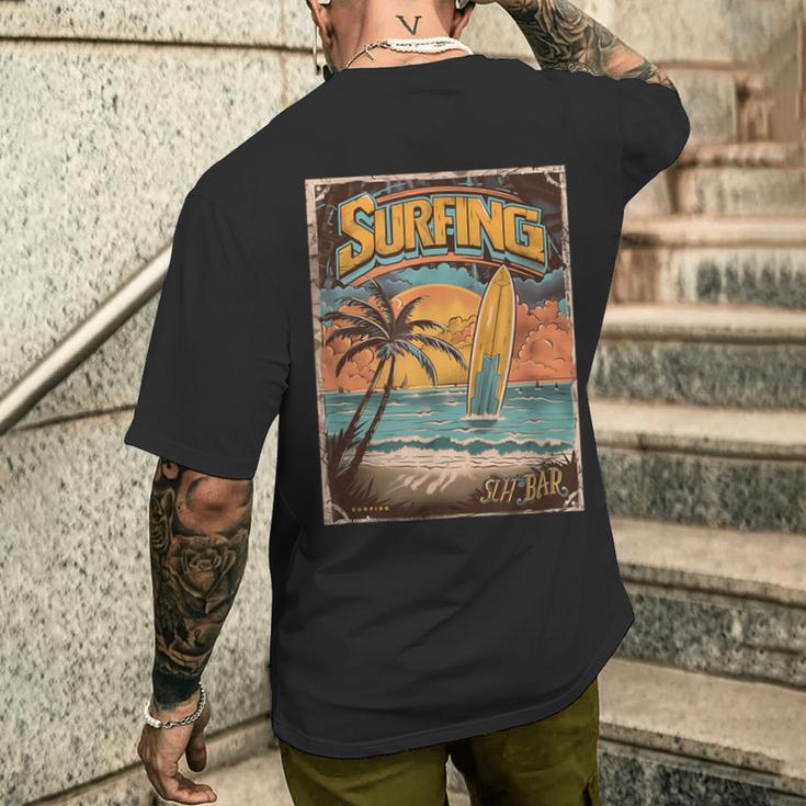 Surfing Retro T-Shirt mit Rückendruck Geschenke für Ihn