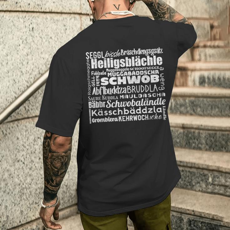 Swabian Lernen Swabian Word Salad Schwobaländler T-Shirt mit Rückendruck Geschenke für Ihn