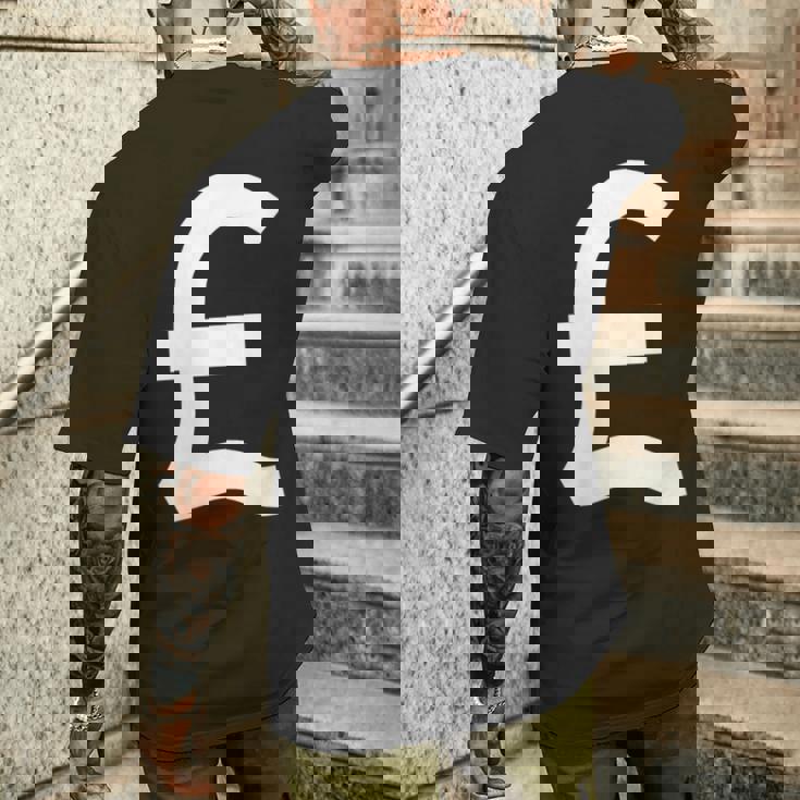 Symbole Quid Livre Sterling Argent Argent Royaume-Uni T-shirt imprimé au dos Cadeaux pour lui