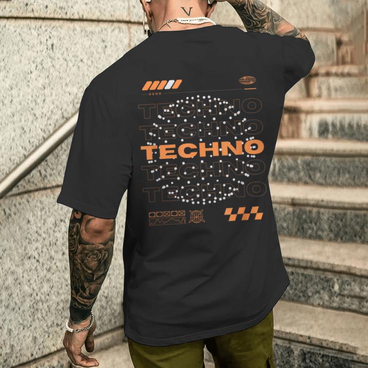 Techno Orb Edm Rave T-Shirt mit Rückendruck Geschenke für Ihn