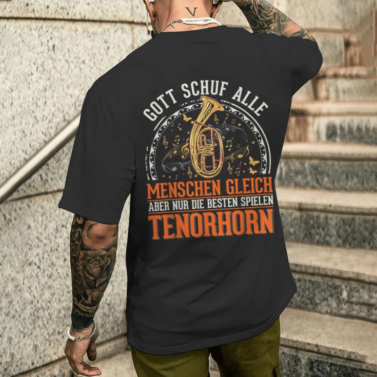 Tenor Horn Gott Tenor Hornist T-Shirt mit Rückendruck Geschenke für Ihn