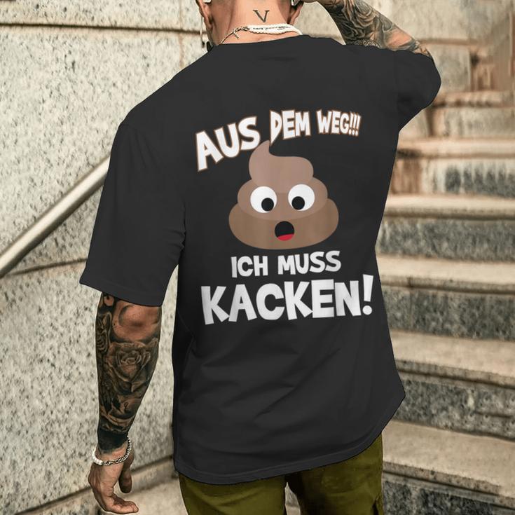 With Text Aus Dem Weg Ich Muss Kacken T-Shirt mit Rückendruck Geschenke für Ihn