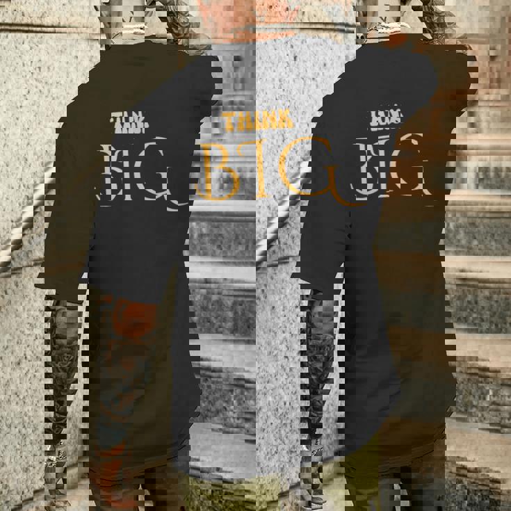 Think Big Citazione Motivazionale T-shirt da uomo con stampa posteriore Regalos para él