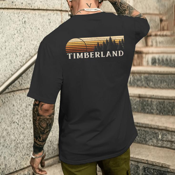 Timberland Nc Evergreenintage Sunset Eighties Retro T-Shirt mit Rückendruck Geschenke für Ihn