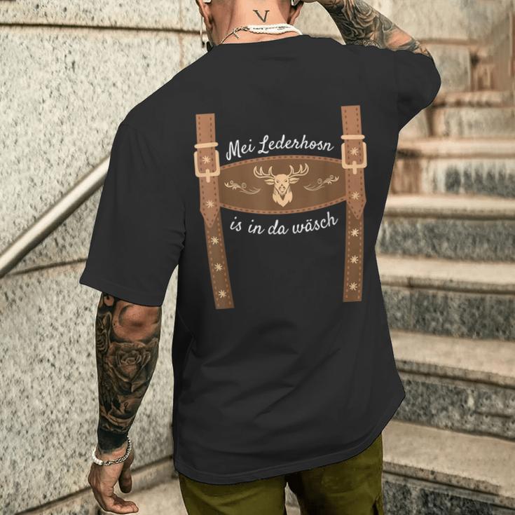 Trachten Dirndl Ersatz Bayrische Tracht Mei Lederhosn Is In Da Wasch Leather Trousers Replacement Lederhosn Short Sleeve T-Shirt mit Rückendruck Geschenke für Ihn