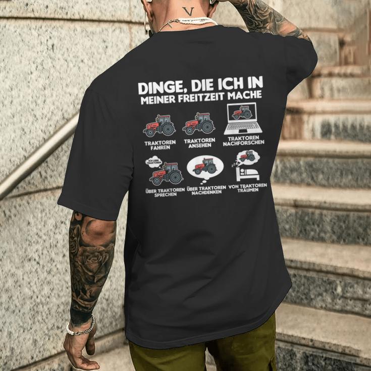 Tractor Tractor Bauer Dinge Die Ich Meiner Freizeit Mache T-Shirt mit Rückendruck Geschenke für Ihn