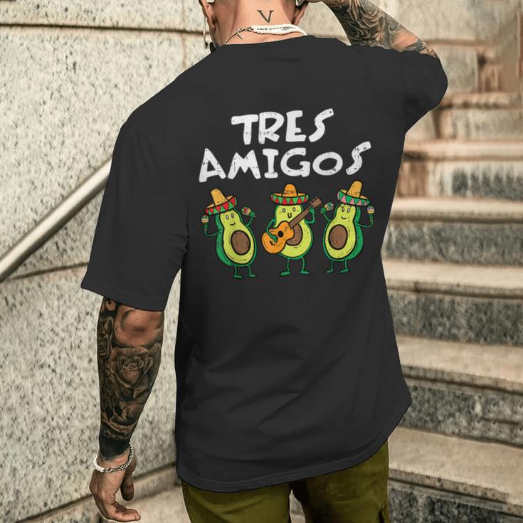 Tres Amigos Avocados Guac Cinco De Mayo Fiesta Mexicanegan T-Shirt mit Rückendruck Geschenke für Ihn