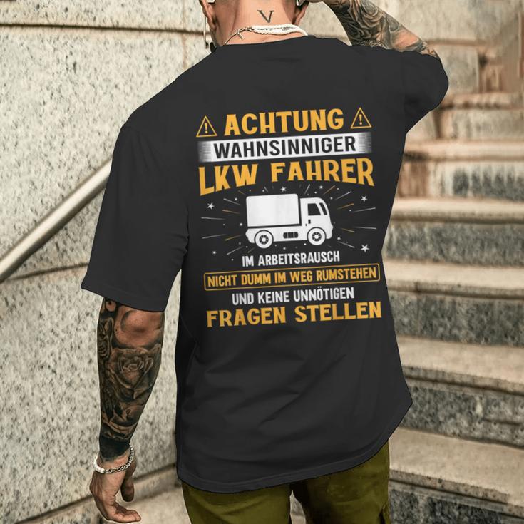 Truck Driver Achtung Insane Truck Driver T-Shirt mit Rückendruck Geschenke für Ihn