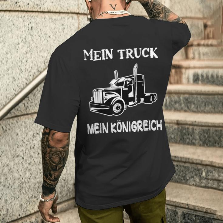 Trucker My Truck My Kingdom Saddle Pull Truck Driver T-Shirt mit Rückendruck Geschenke für Ihn