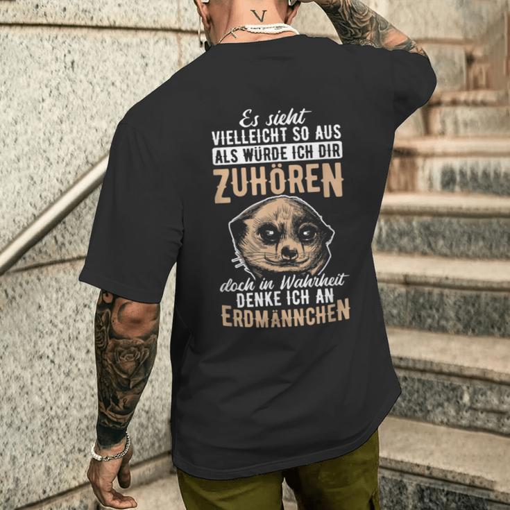 In Truheit Denke Ich An Meerkat T-Shirt mit Rückendruck Geschenke für Ihn