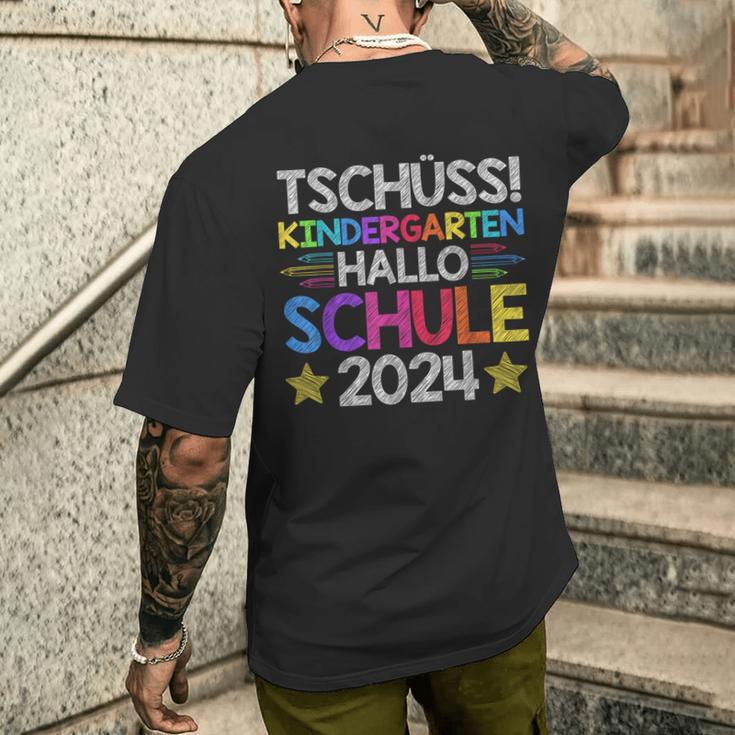 Tschüss Kindergarten Hello School 2024 Graduate T-Shirt mit Rückendruck Geschenke für Ihn