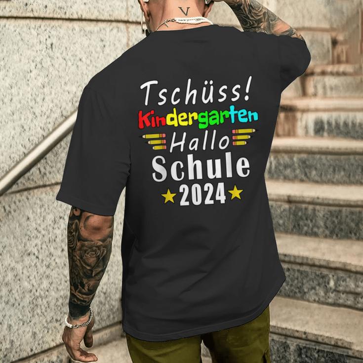 Tschüss Kindergarten Hello School 2024 Kita T-Shirt mit Rückendruck Geschenke für Ihn