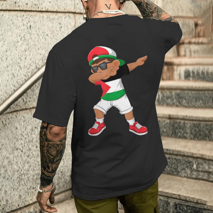 Tupfbing Boy State Der Palästina -Flagge Dab Dance Tanz T-Shirt mit Rückendruck Geschenke für Ihn